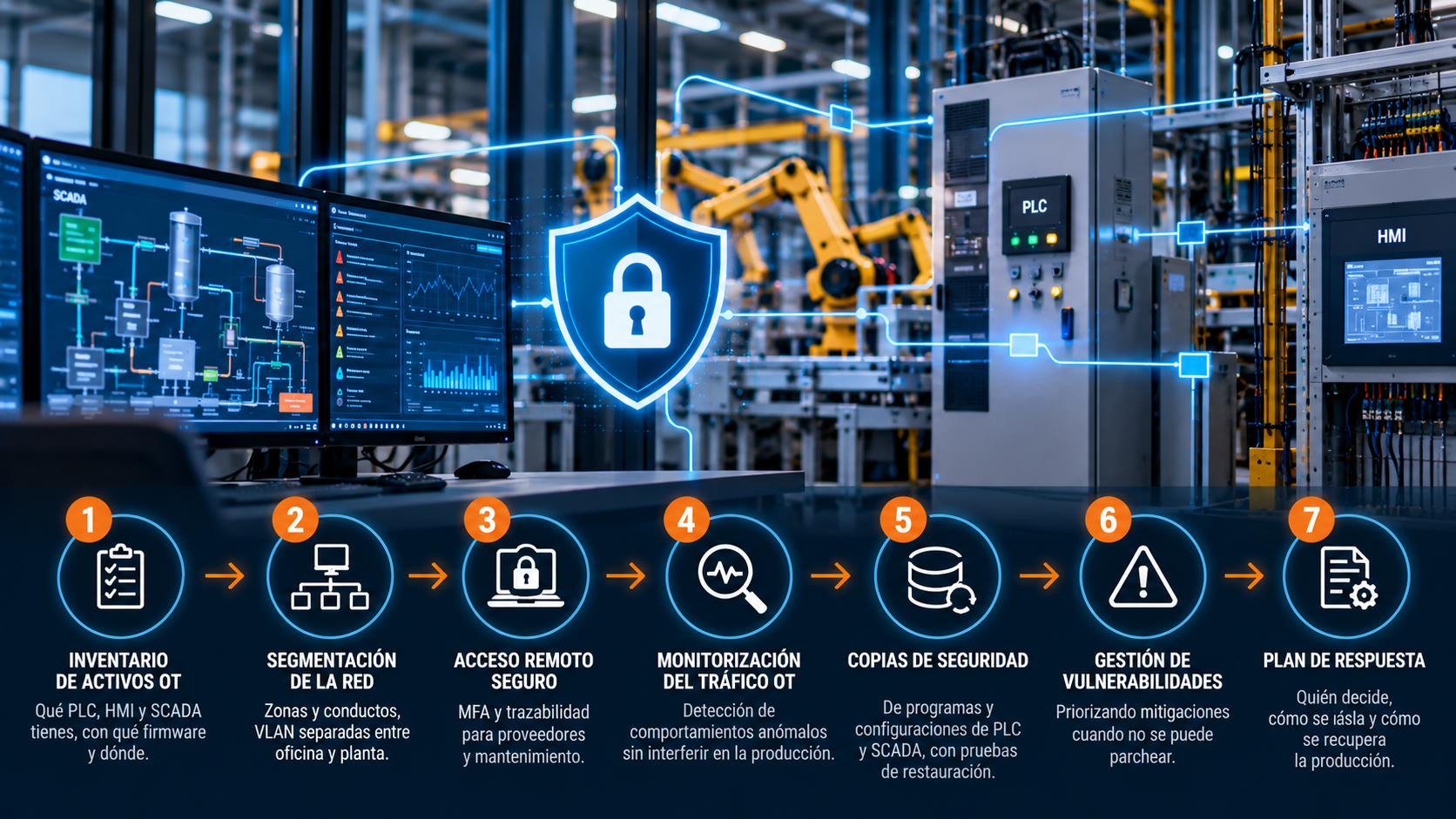 Ciberseguridad industrial en siete pasos