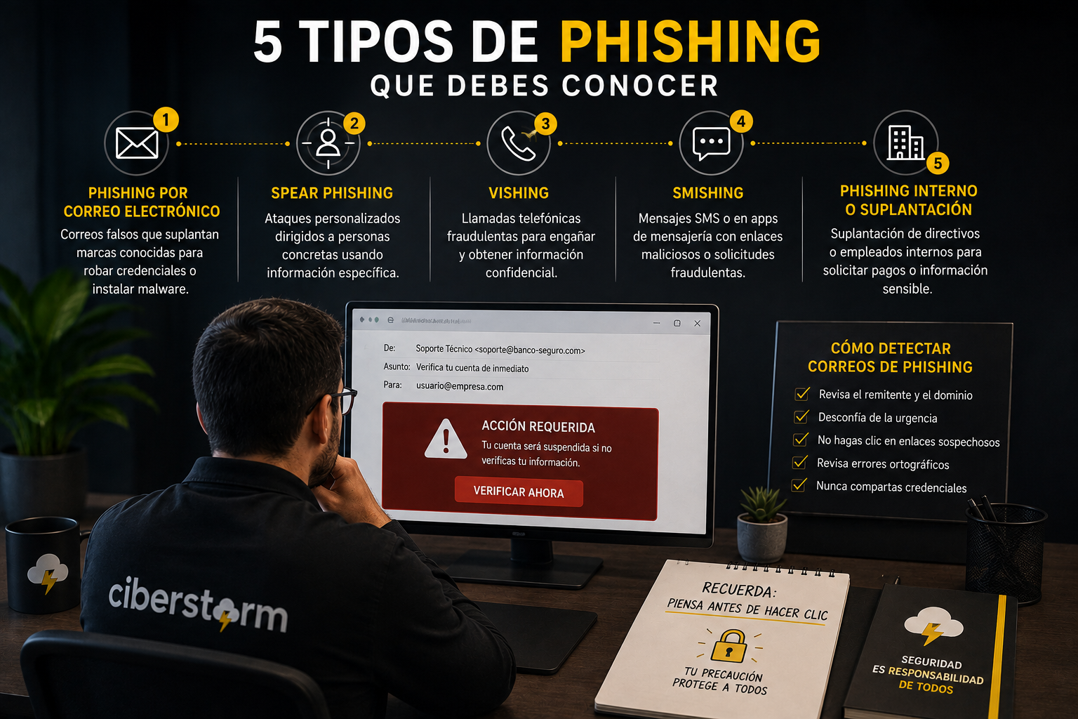 Guía visual. 5 tipos de phishing